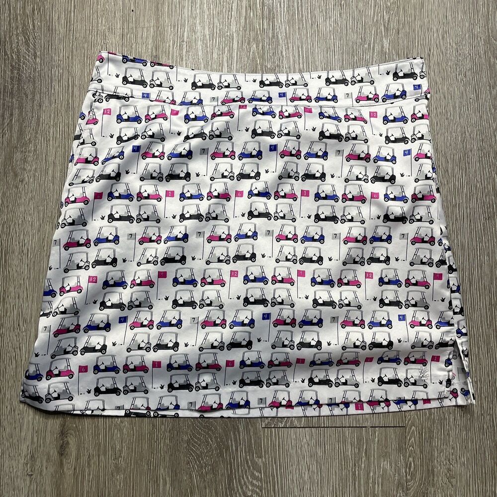 Izod Golf Women's Skirt Skort Golf Carts Print Size 6 Side Zip Polyester